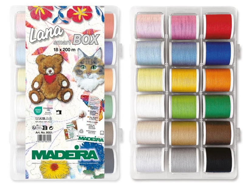 Vyšívacie nite Madeira Lana Smartbox (18x200m)