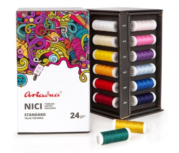 Luxusná sada šijacích nití PES Ariadna Talia (24x200m)