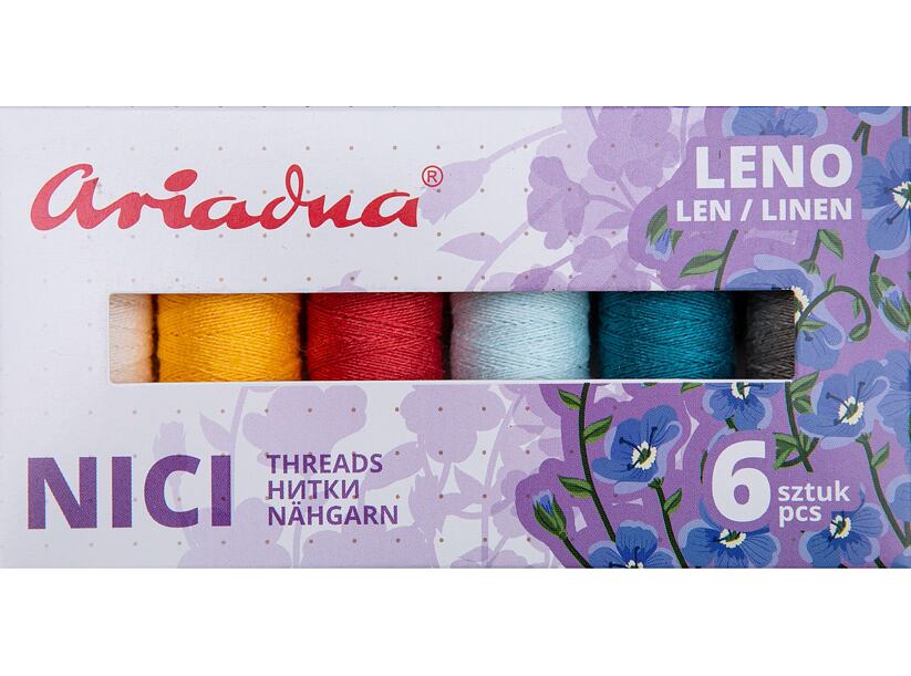 Sada ľanových šijacích nití Ariadna Talia (6x70m) - Leno Sky