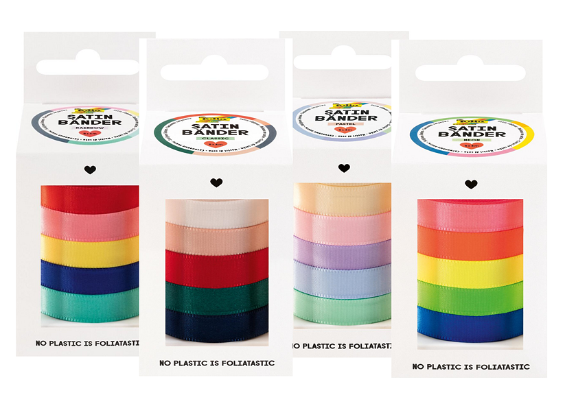 Saténové stuhy - 5 farieb (4m)