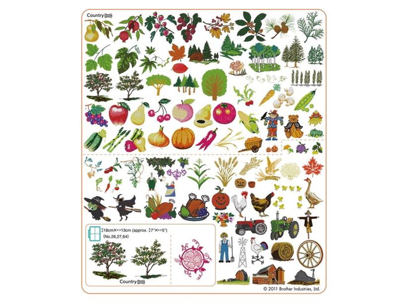 Vyšívacie vzory Brother č. 6 USB - Jesenné motívy