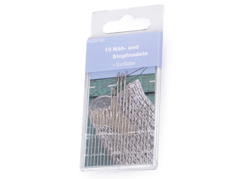 Ihly pre ručné šitie a látanie + navliekač (19ks)