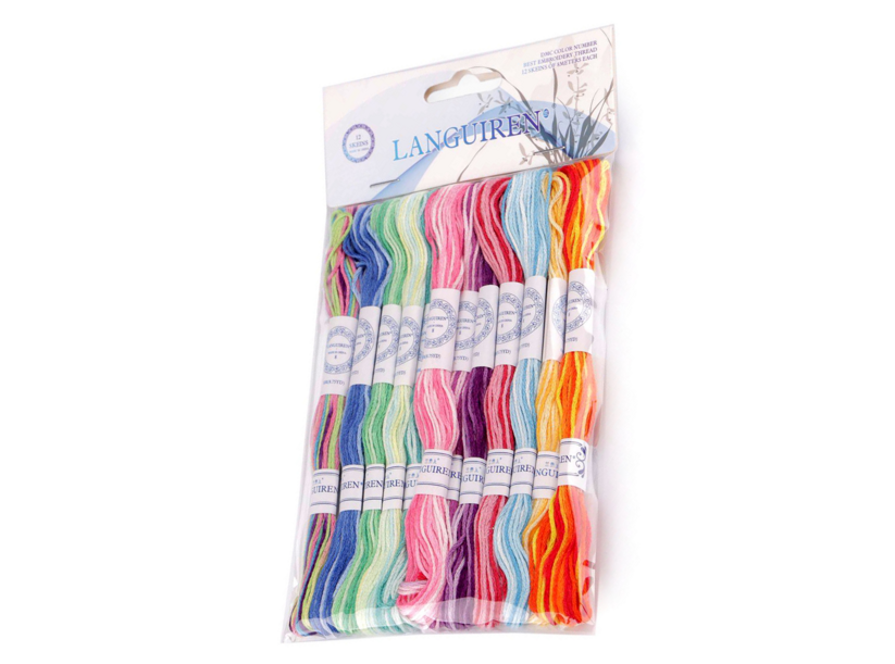 Sada vyšívacej priadze typu mouline (12ks/8m) - melír