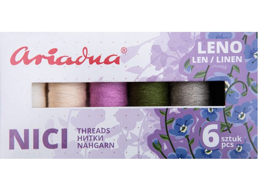 Sada ľanových šijacích nití Ariadna Talia (6x70m) - Leno Earth