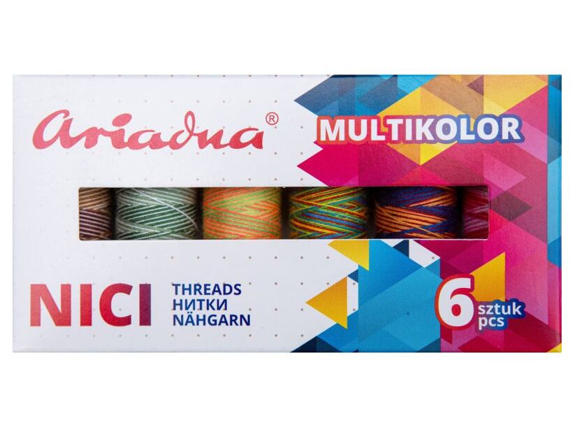 Súprava šijacích nití PES Ariadna Talia (6x150m) - Multicolor Earth