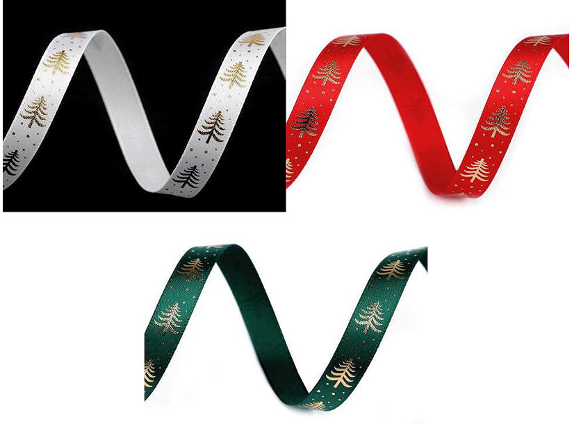 Saténová stuha (10 mm x 5 m) - stromček