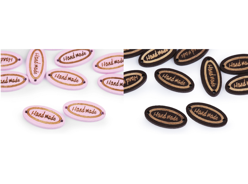 Dřevěná nášivka Handmade (10ks)