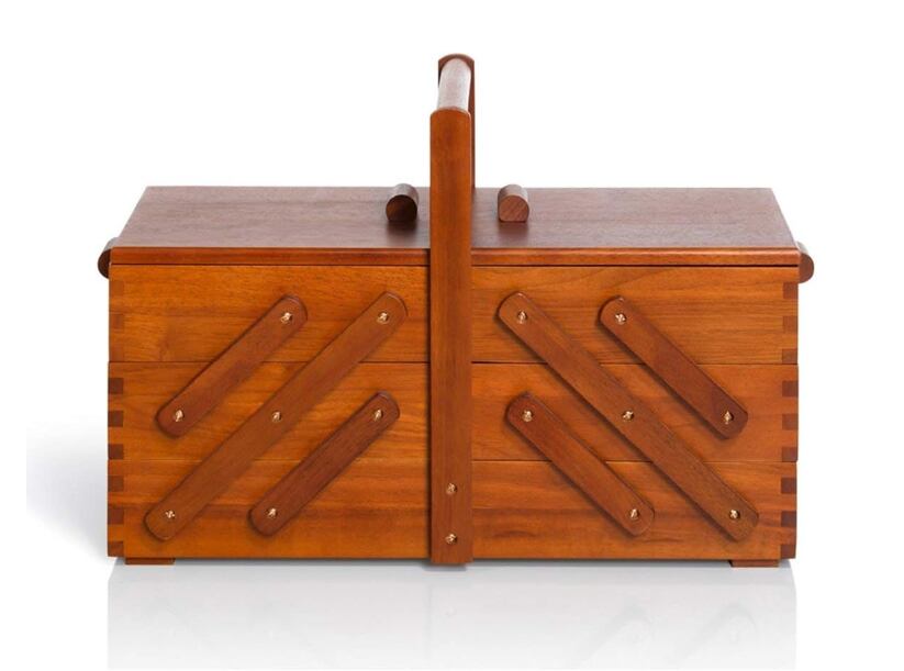 Kazeta - dřevěný košík na šicí potřeby, vel. L - tmavý - PRYM