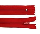 Zips plastový špirálový nedeliteľný 4mm dĺžka 30 cm - 1 červená