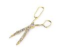 Brošňa nožnice s brúsenými kamienkami - zlaté