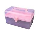 Plastový box - kufrík na šijacie potreby - svetlo ružový