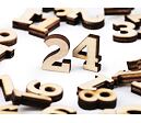Čísla na výrobu adventného kalendára č.1 až 24