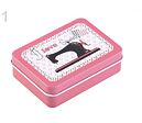 Plechová krabička na šitie - č.1 ružová