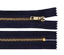 Zip kovový nedělitelný 4mm/18cm - kalhotový - 330 modrá tmavá