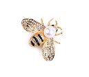 Brošňa včela s kamienkami a perlou