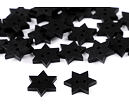 Dřevěný dekorační knoflík hvězda - černý (10ks)