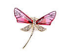 Brošňa vážka/motýľ s brúsenými kamienkami